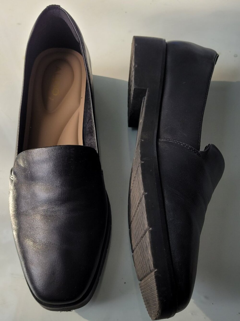 Vintage Aldo Women's Black Leather Loafers Size 8.5